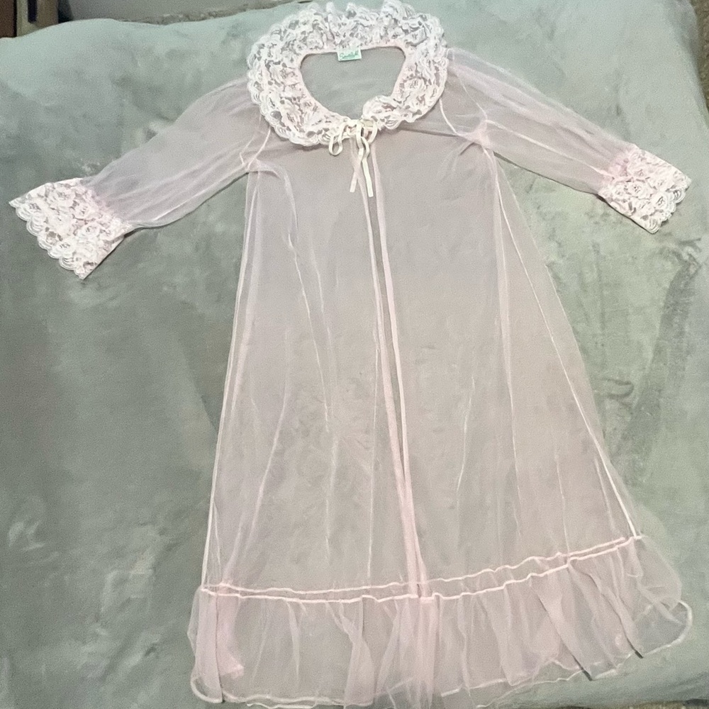 Spotlight New York Medium VTG Nylon Nightgown Sheer Robe